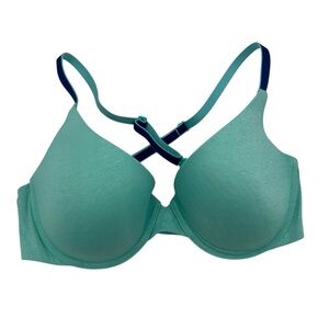 Victoria’s Secret Uplift Teal Semi Demi Lightly Lined Underwire Bra 34C